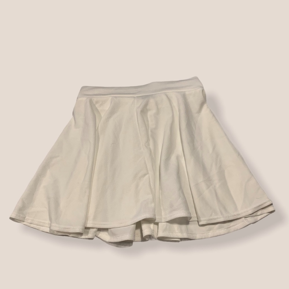 Coco White Stretchy Skater Skirt